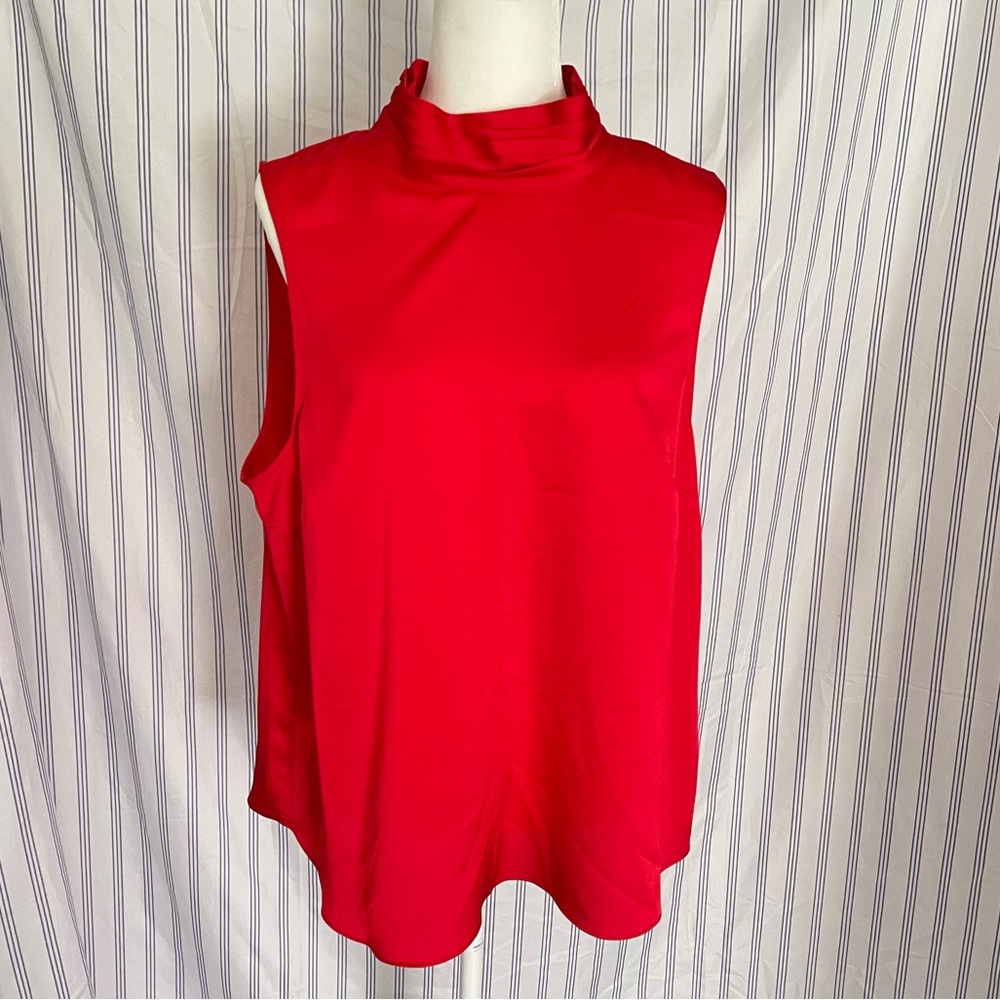 Cherry Red High Neck Blouse